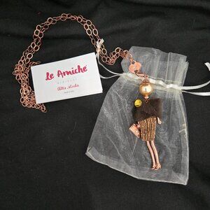Jewels By Lux Le Amiche Girlfriend Pendant Joanna 31" Chain Rose Gold Plated